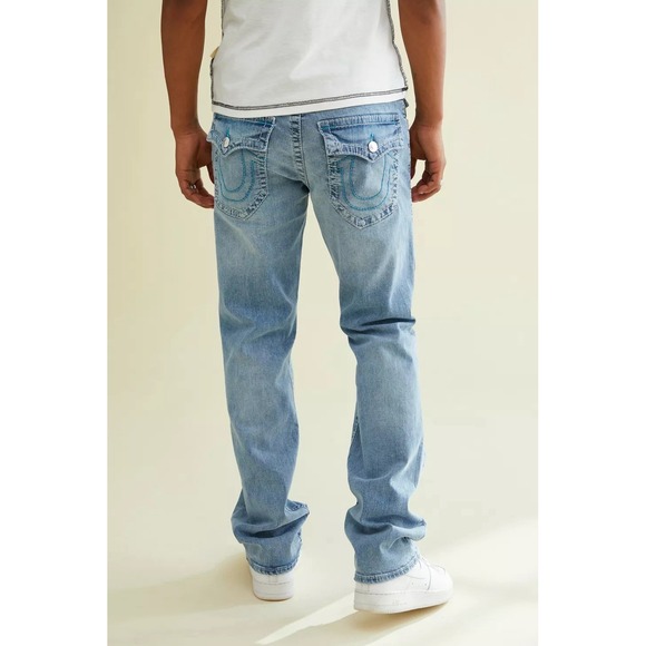 True Religion Other - True Religion Ricky Relaxed Straight Mens 46x34 Light Vintage Wash Double Flap